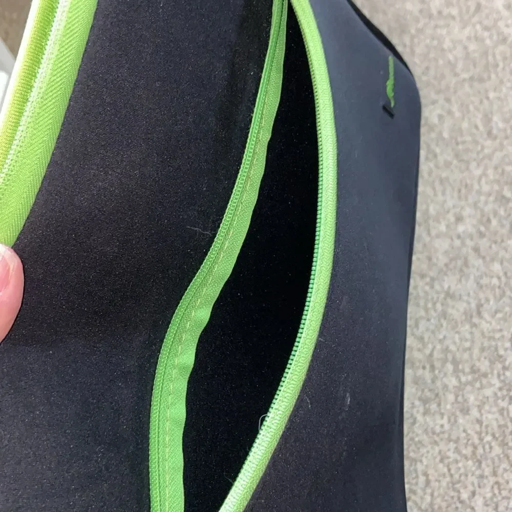 Stylish Black and Green Tablet Sleeve with Protective Padding